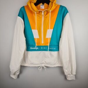 Reebok X Gigi Hadid Colorblock Jacket S Beach‎ Surf Skate Hip Hop Y2K Oversized